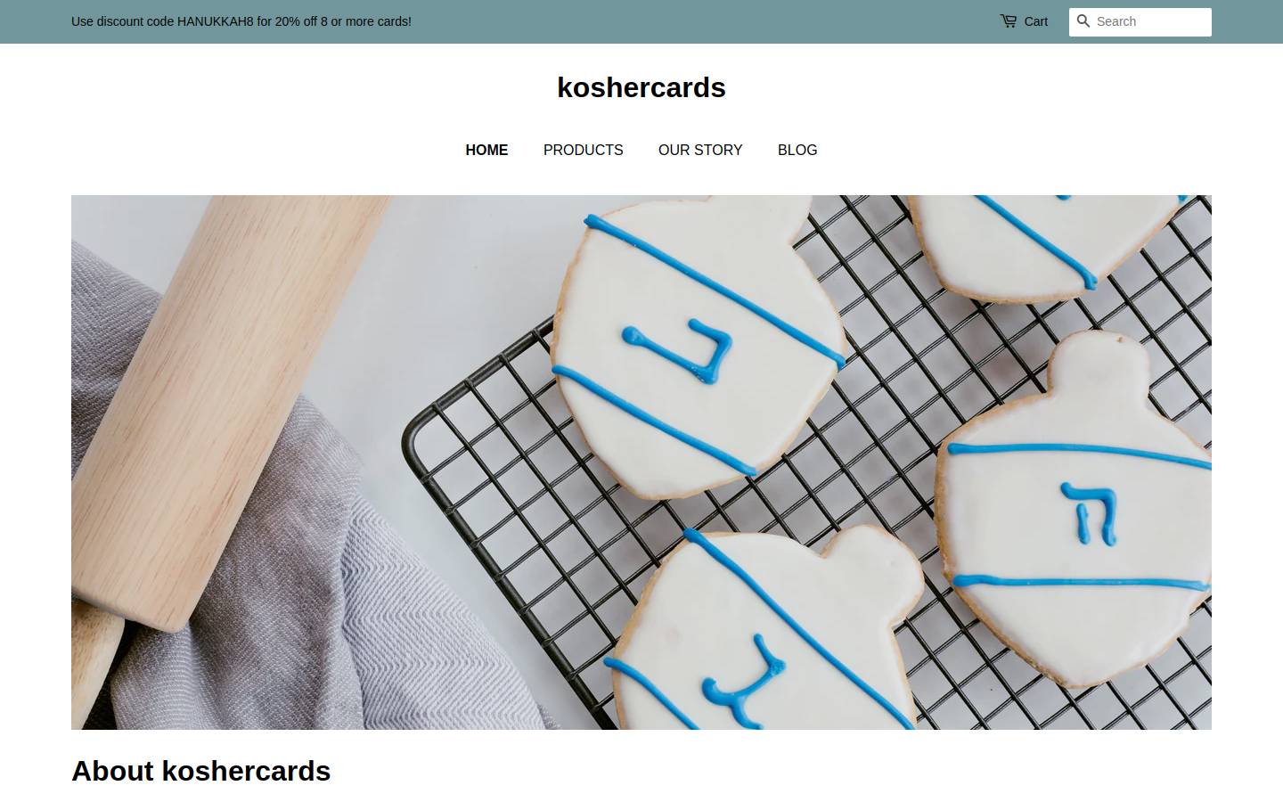 koshercards.ca homepage screenshot