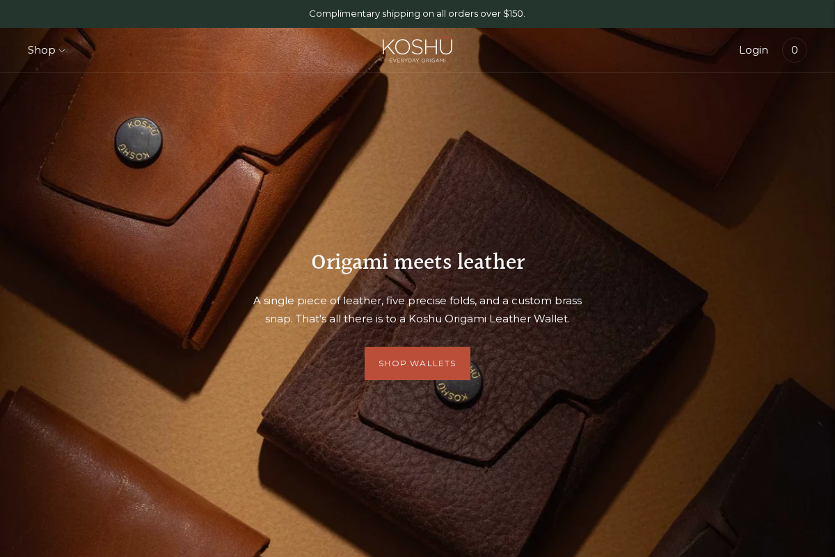 Koshu Brand homepage screenshot