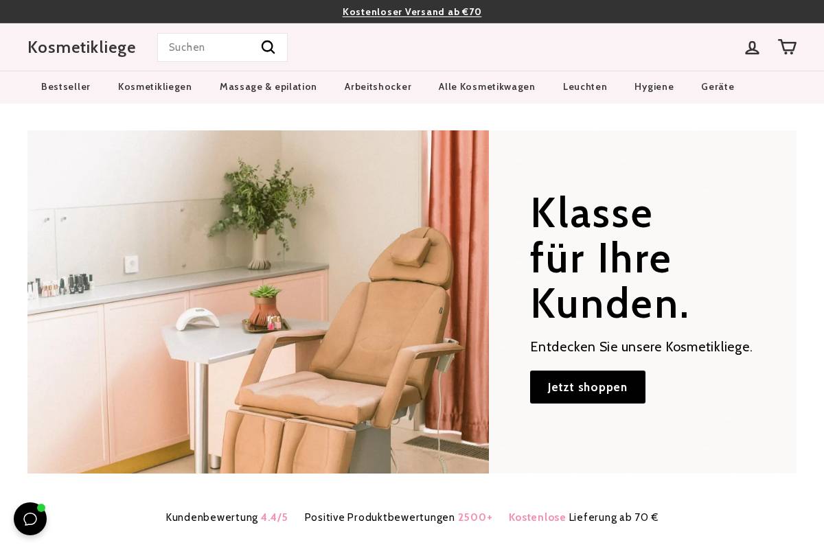 Kosmetikliege Shop homepage screenshot