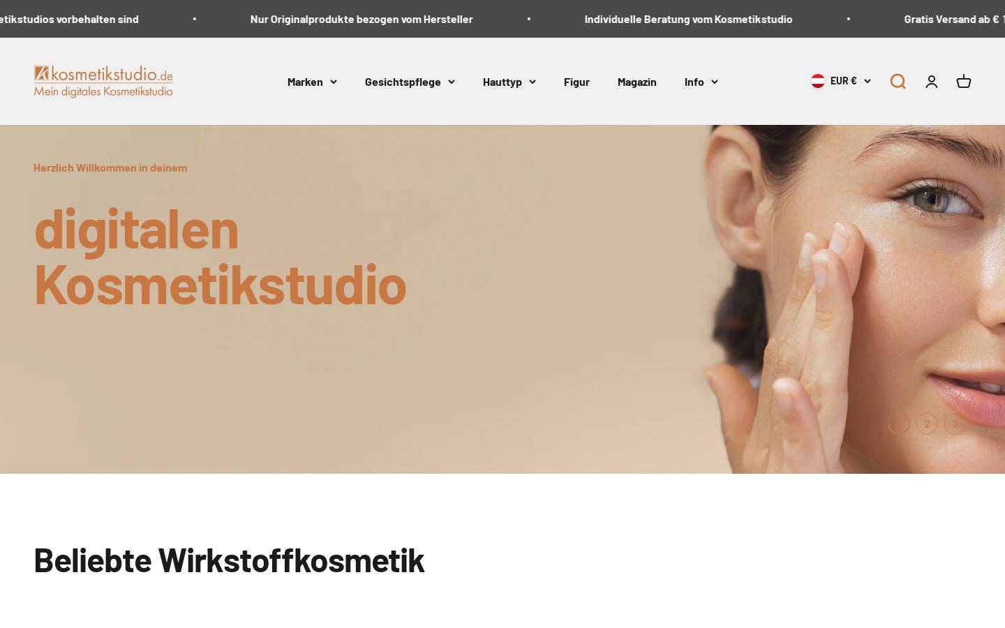 kosmetikstudio.de homepage screenshot