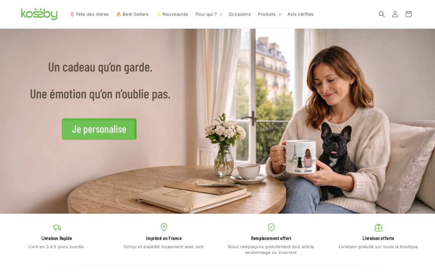 Kossby homepage screenshot