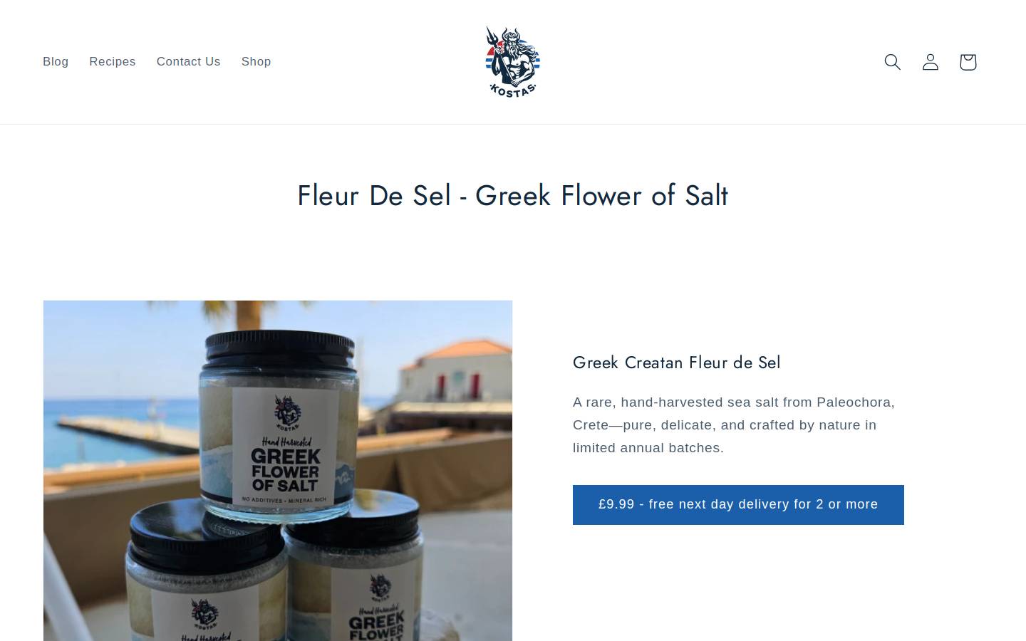 kostasfoods.com homepage screenshot