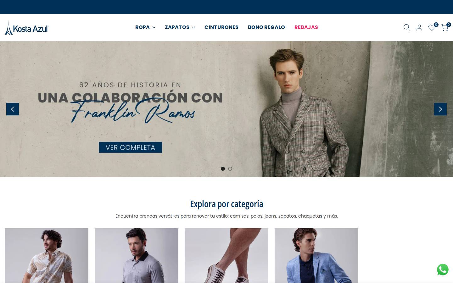 kostazul.com homepage screenshot