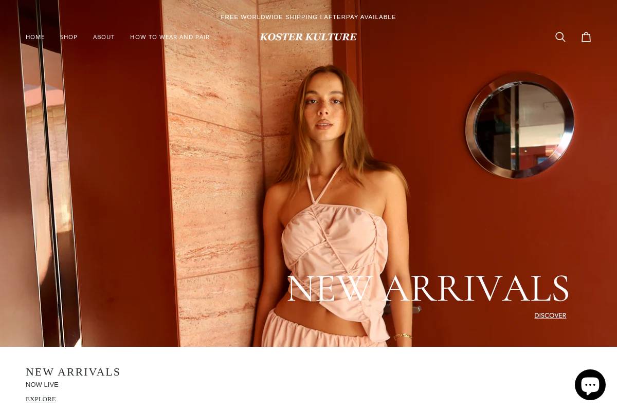 kosterkulture.com homepage screenshot