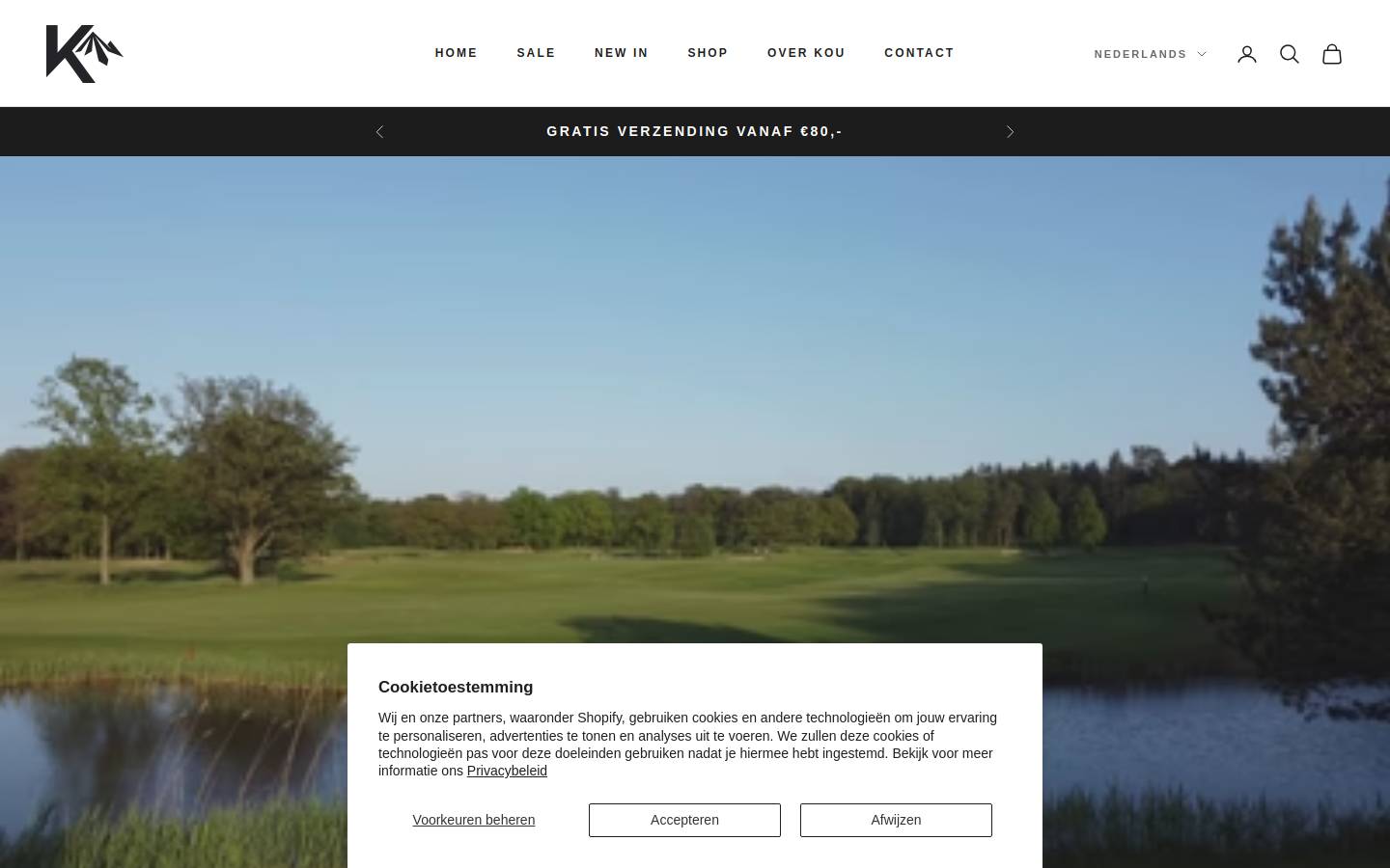Kou Sportswear homepage screenshot