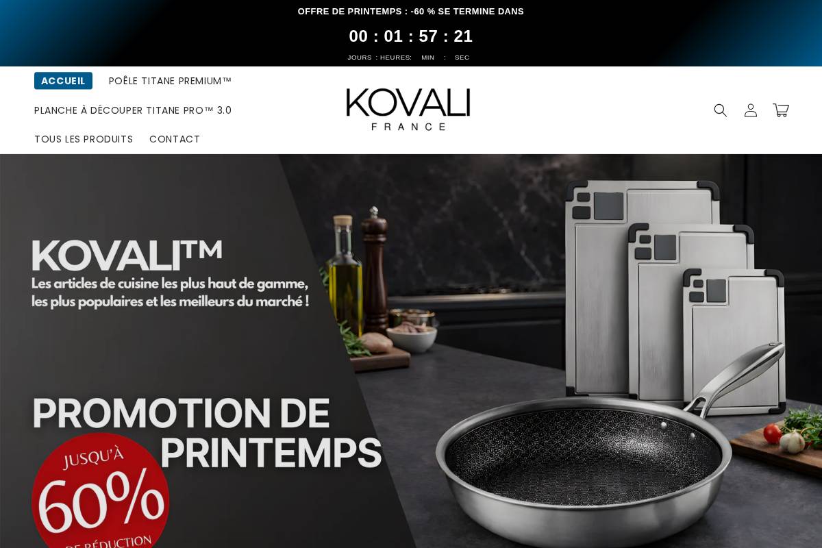 Kovali homepage screenshot