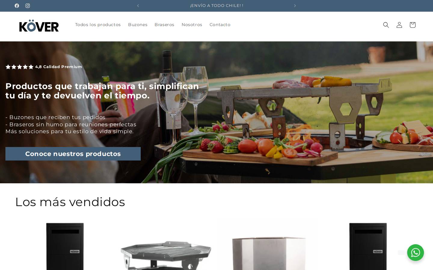 kover.cl homepage screenshot