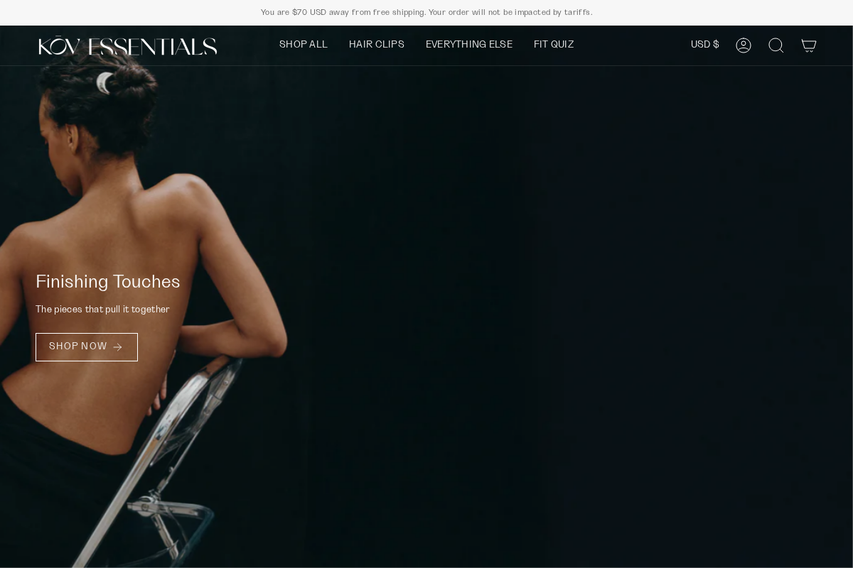 kovessentials.com homepage screenshot