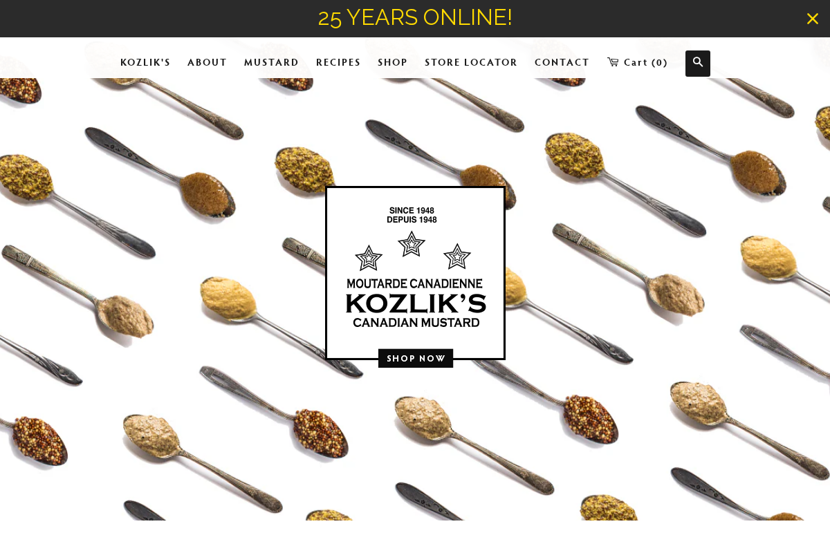 Kozlik's Mustard homepage screenshot