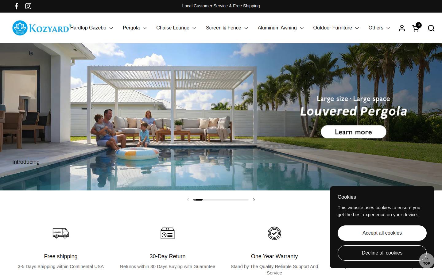 kozyard.com homepage screenshot