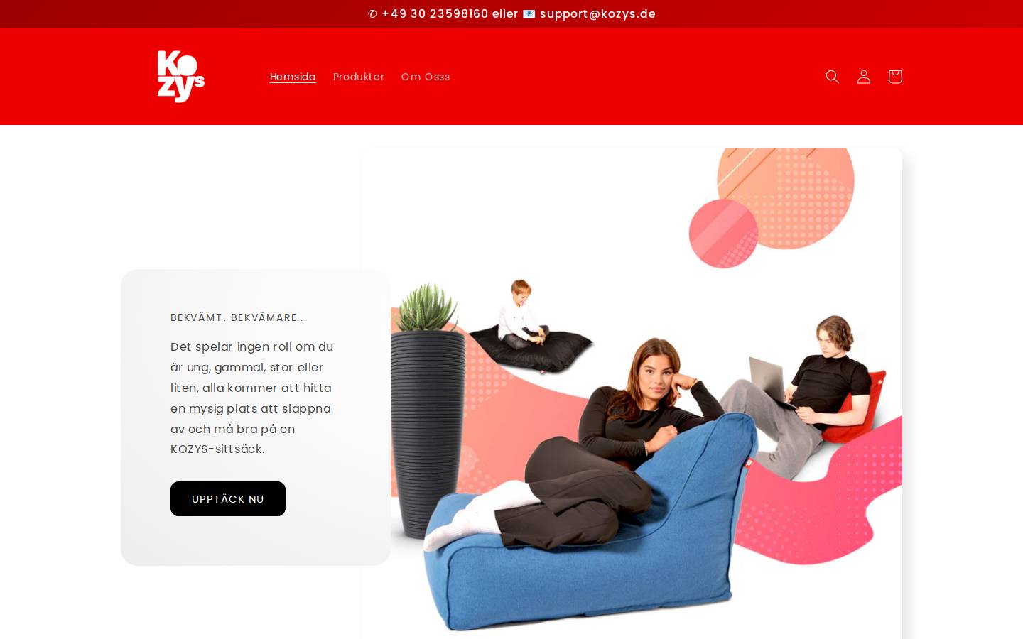 kozys.se homepage screenshot