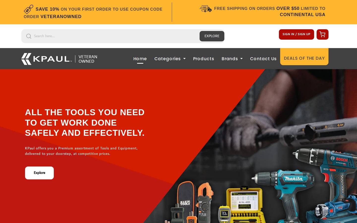 kpaultools.com homepage screenshot