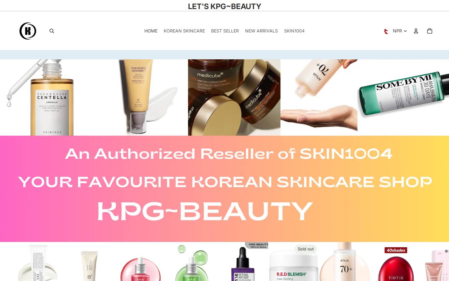 Kpgbeauty homepage screenshot