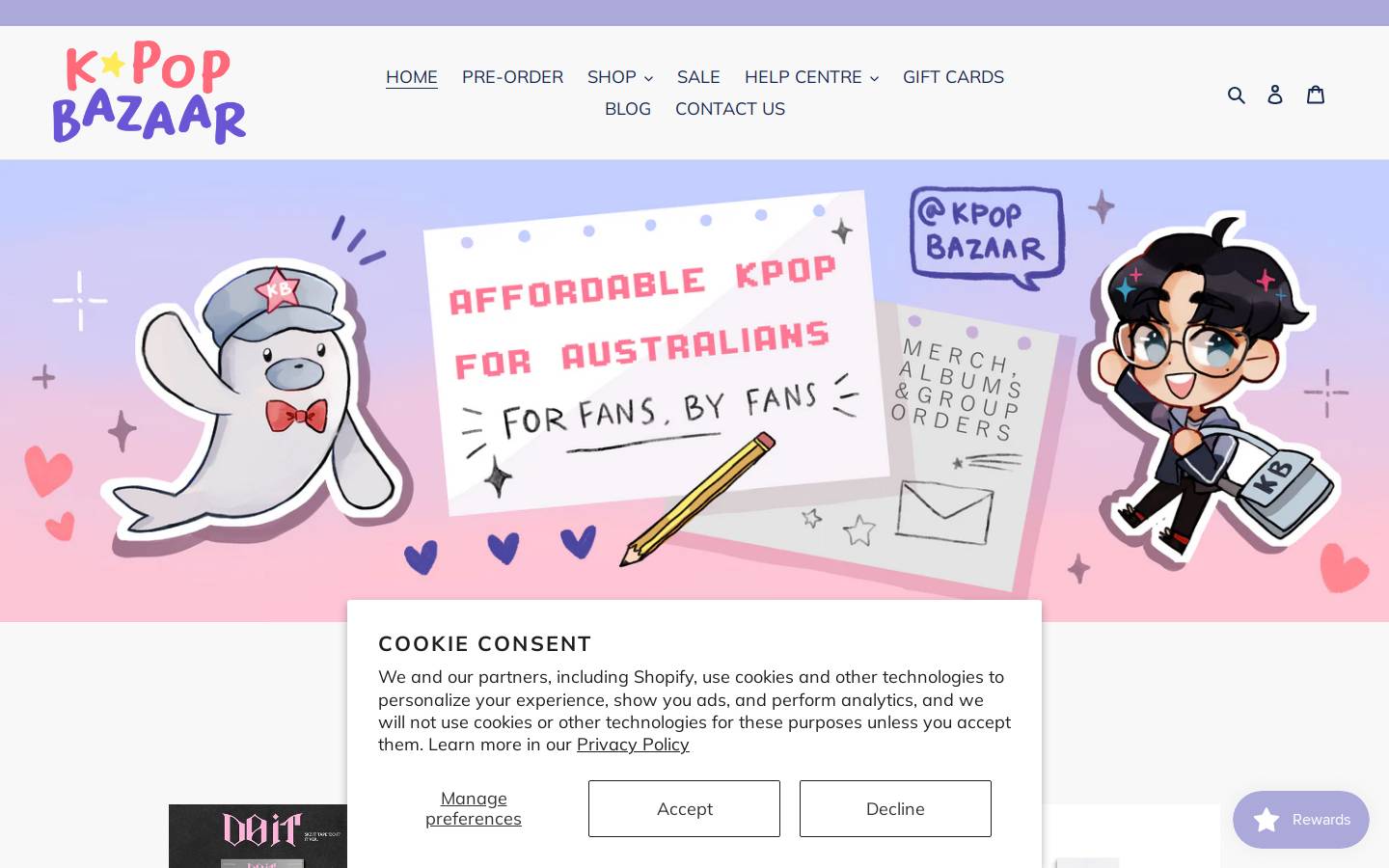 kpopbazaar.com.au homepage screenshot