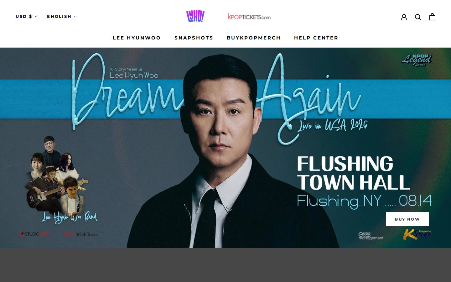 kpoptickets.net homepage screenshot