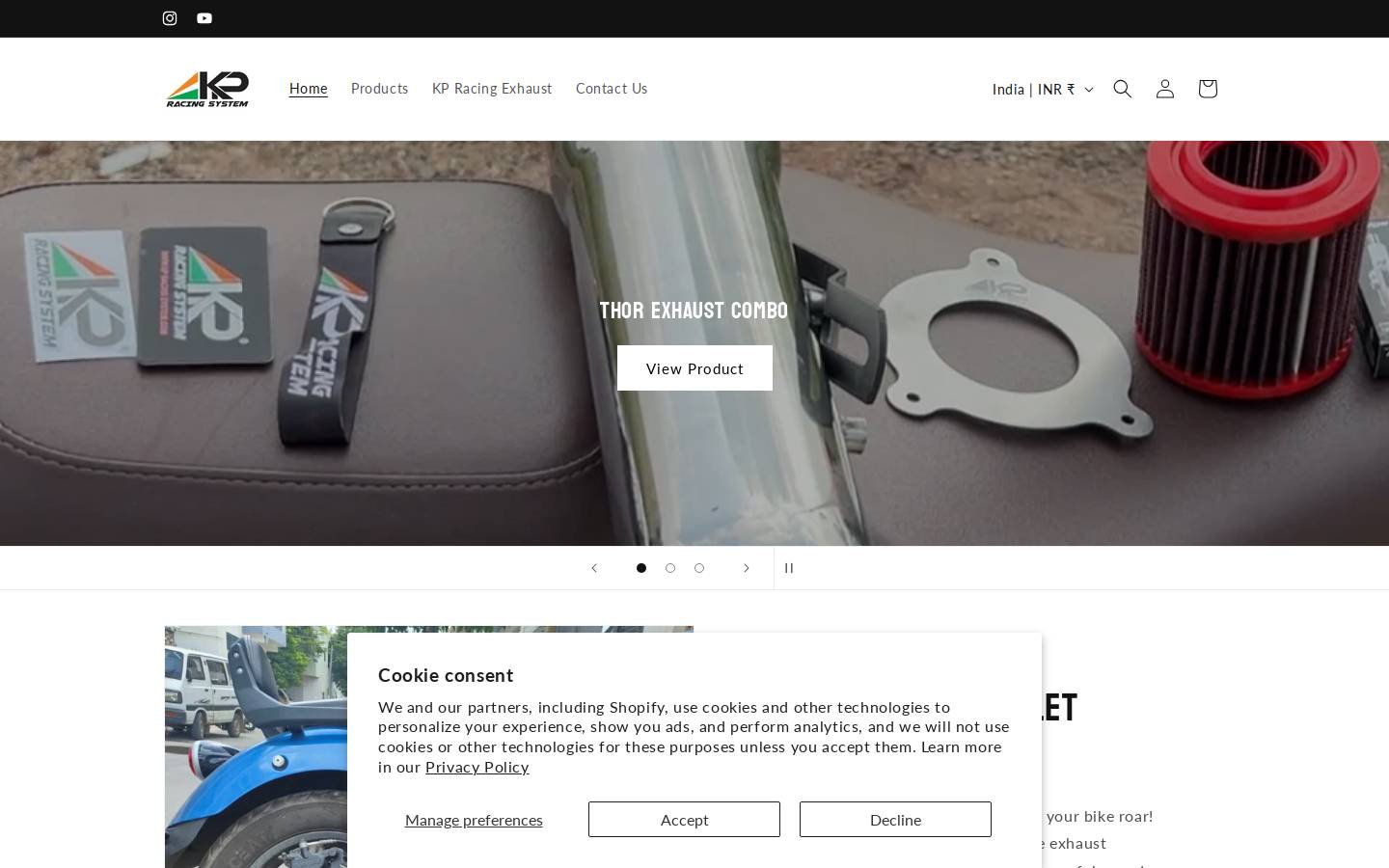 kpracingsystem.com homepage screenshot