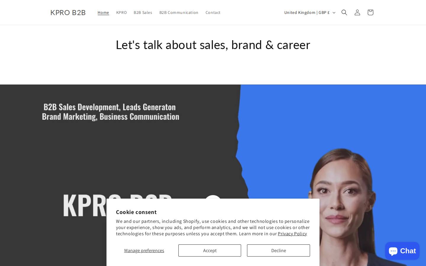 kprob2b.com homepage screenshot