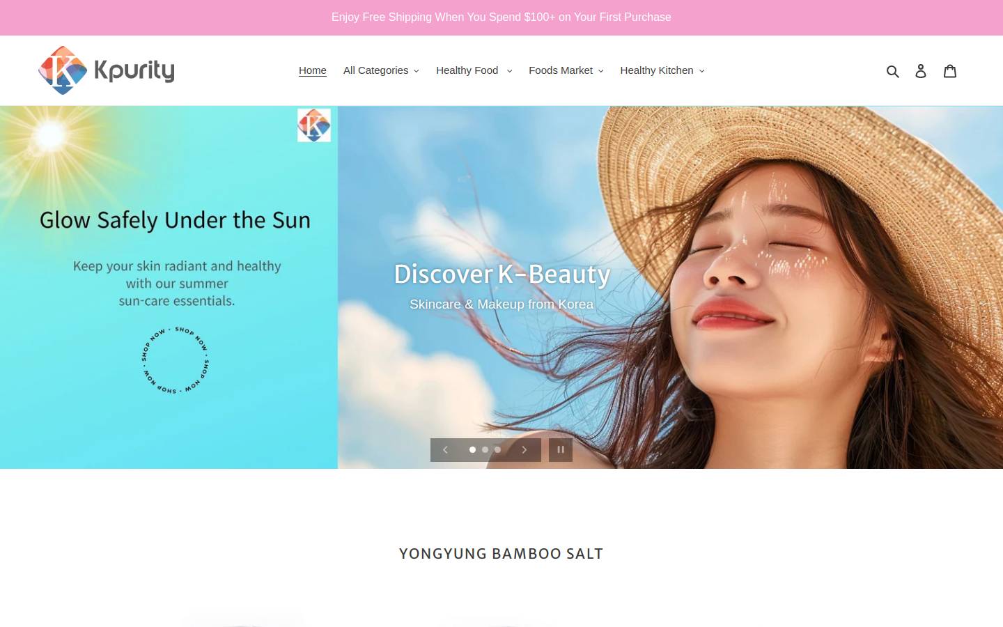kpurity.com homepage screenshot