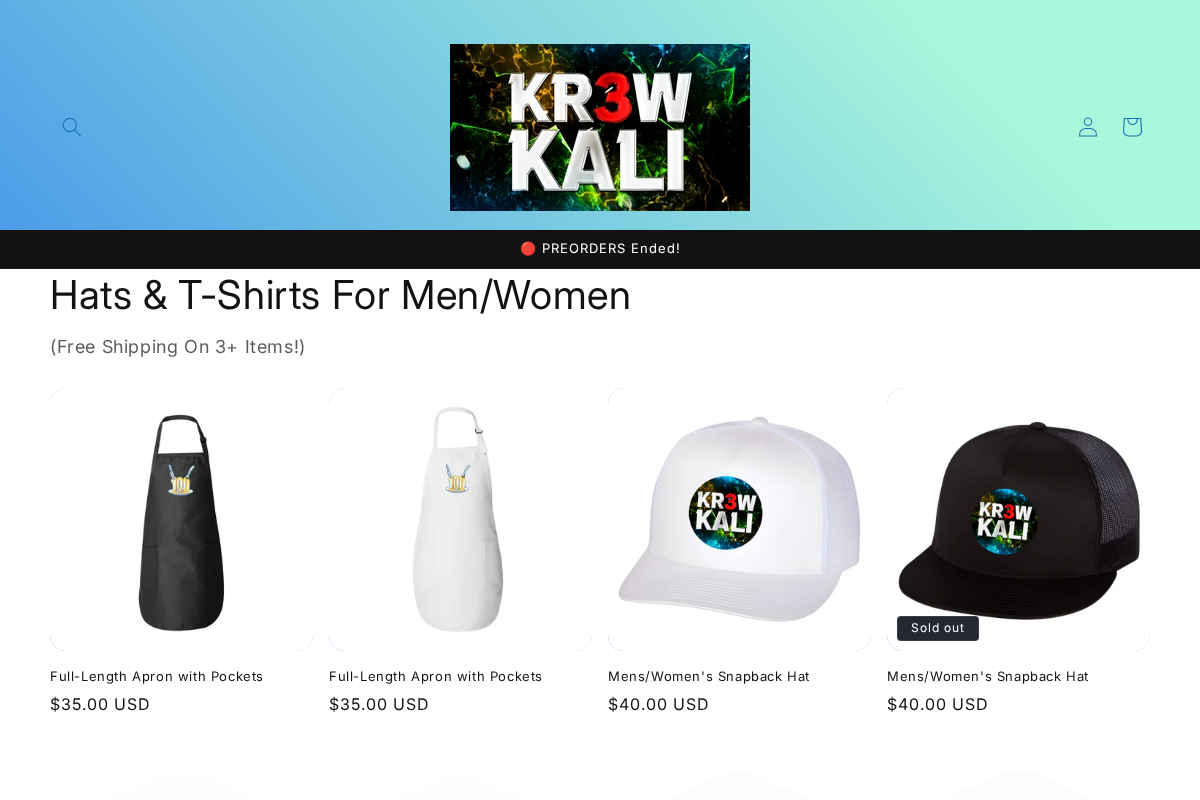 Kr3w Kali homepage screenshot