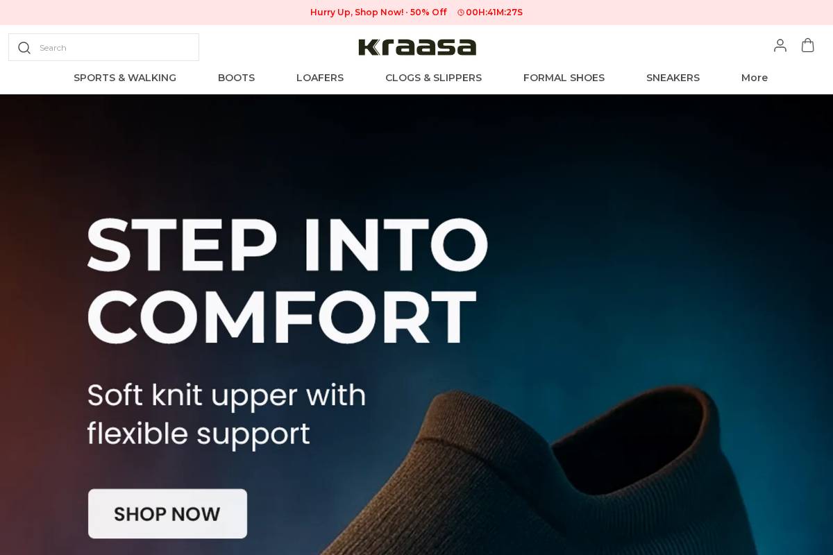 kraasa.com homepage screenshot