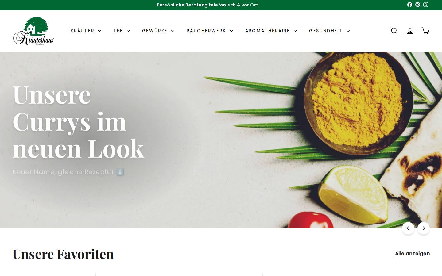 Kräuterhaus Sanct Bernhard homepage screenshot