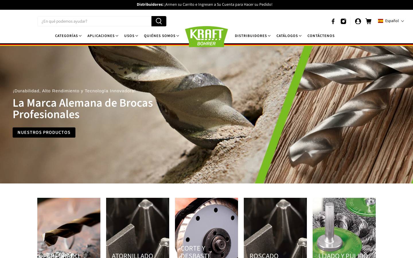 kraft-bohrer.com homepage screenshot