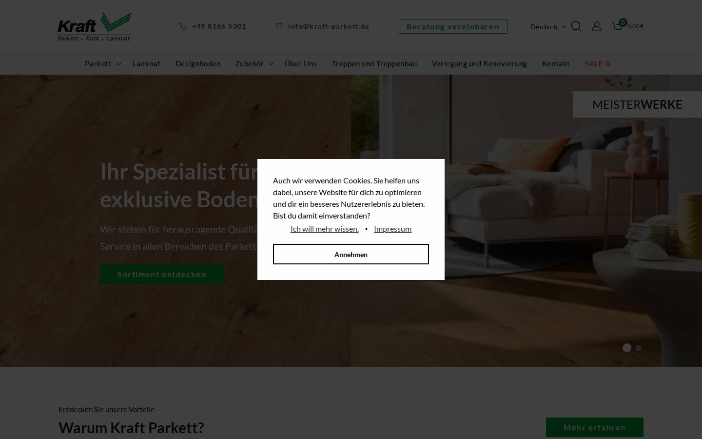 kraft-parkett.de homepage screenshot