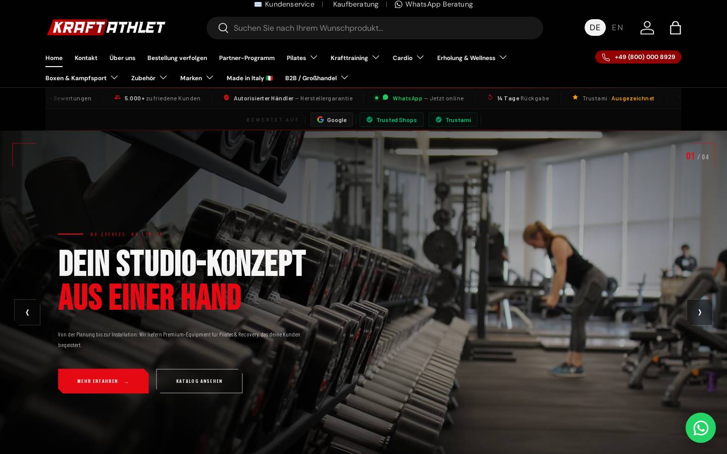 Kraftathlet homepage screenshot