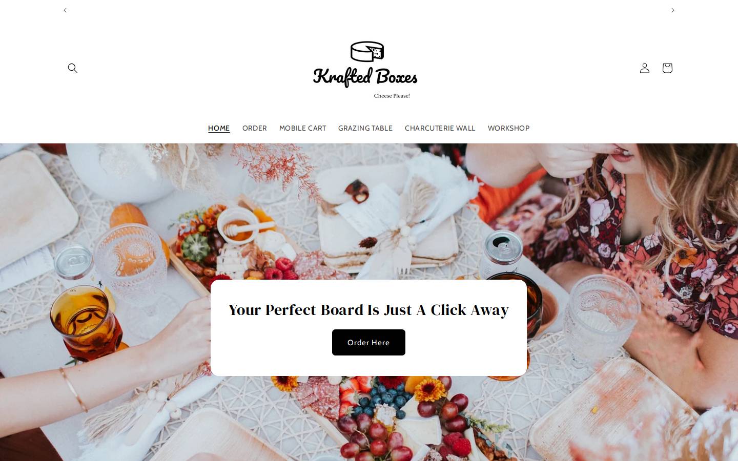 kraftedboxes.com homepage screenshot