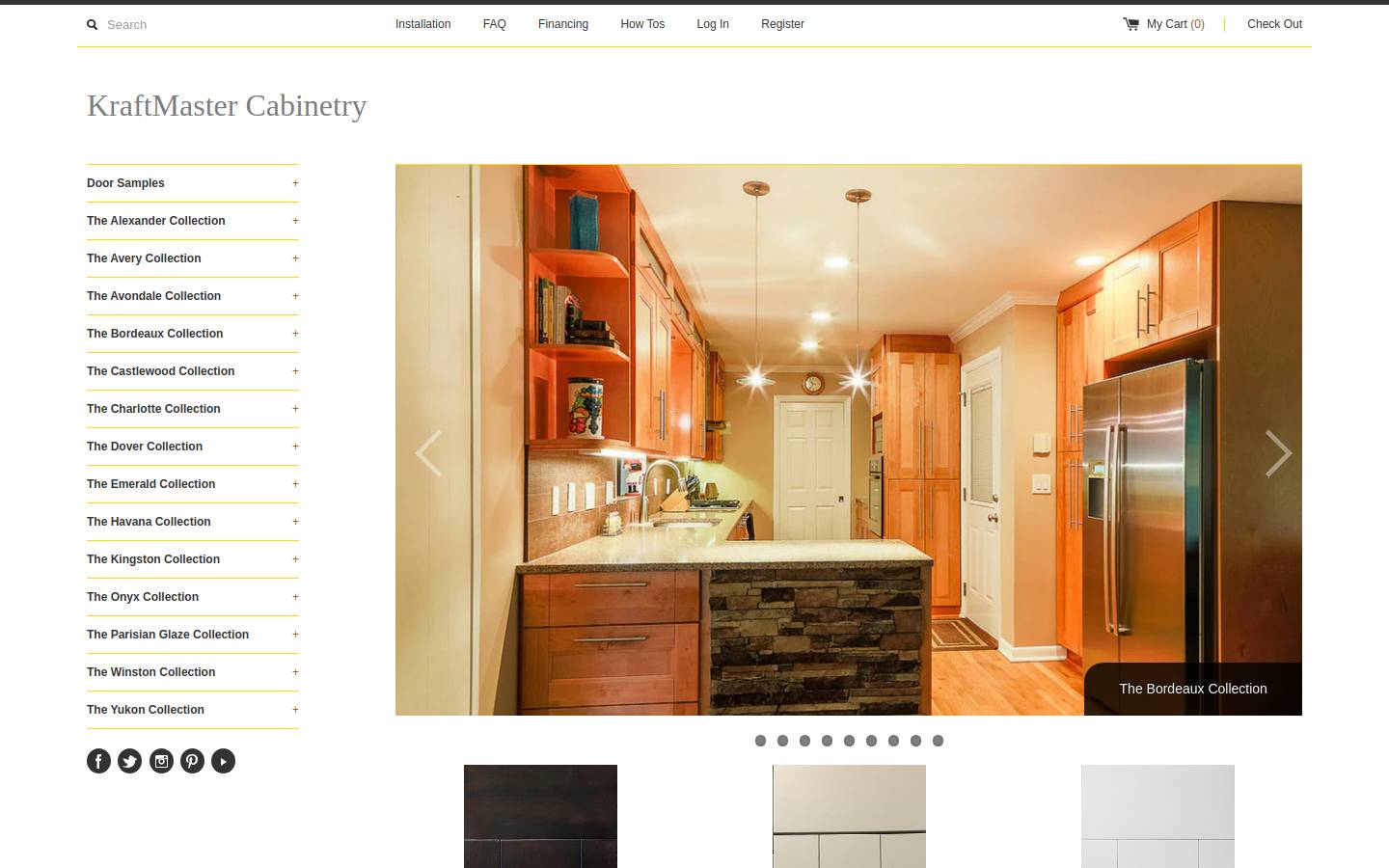 kraftmastercabinetry.com homepage screenshot