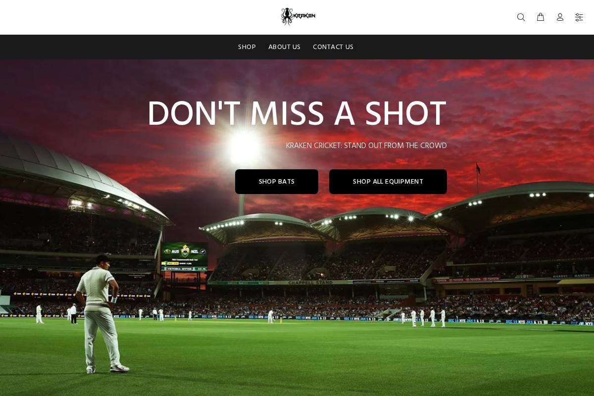 krakencricket.com homepage screenshot