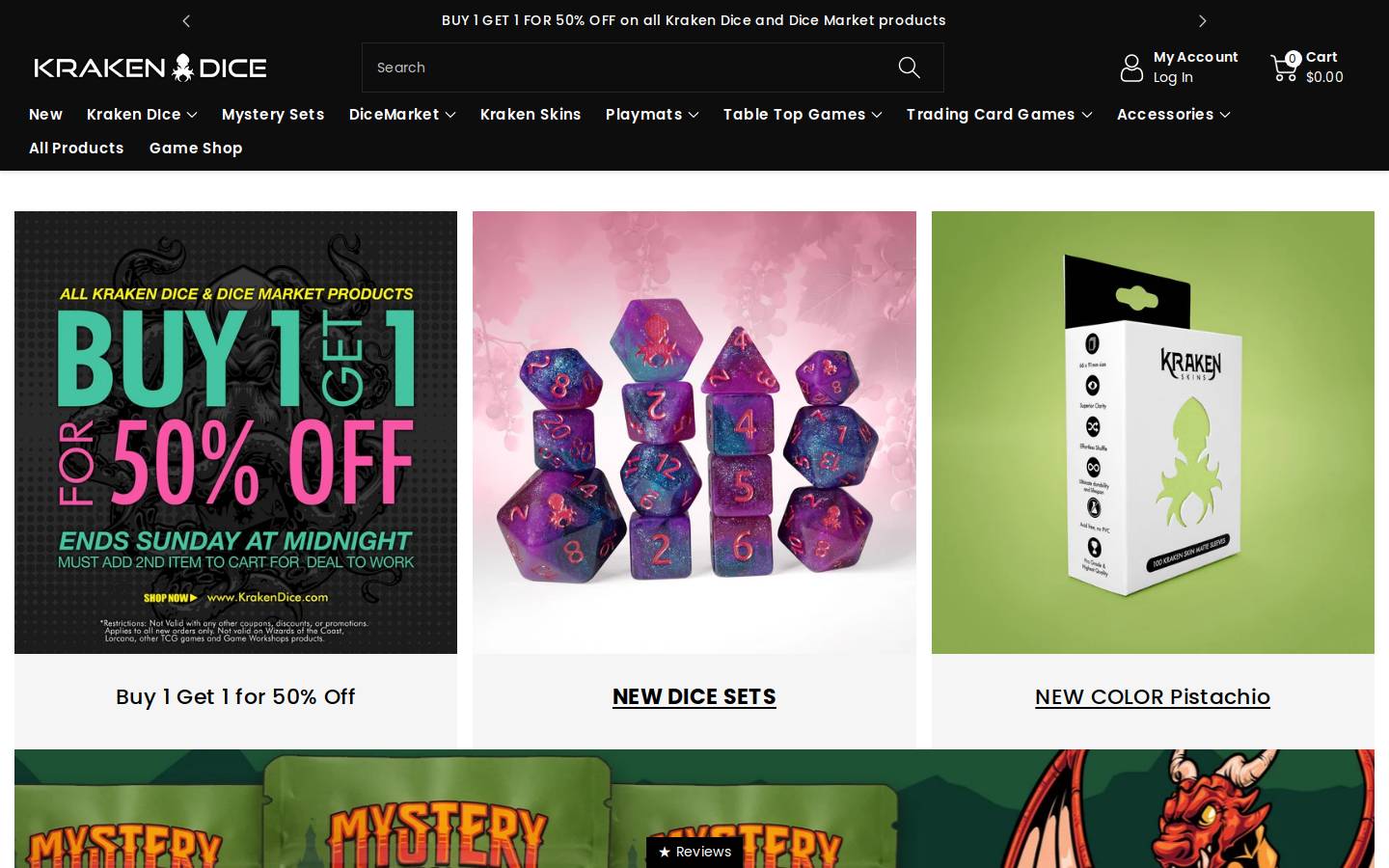 Kraken Dice is going to WonderCon 2019 homepage screenshot