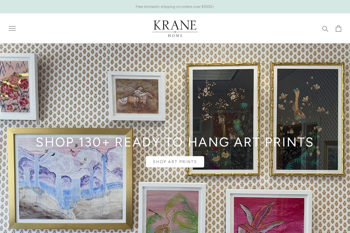 Krane Home homepage screenshot