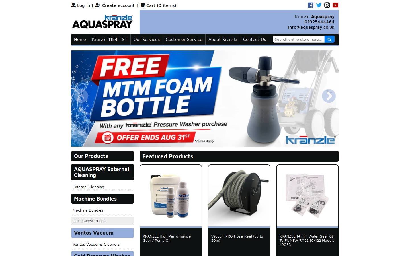 kranzle-pressure-washers.co.uk homepage screenshot
