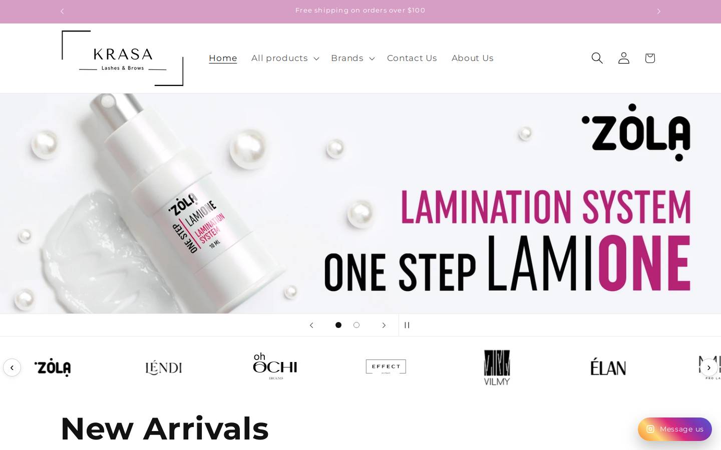 krasastore.com homepage screenshot