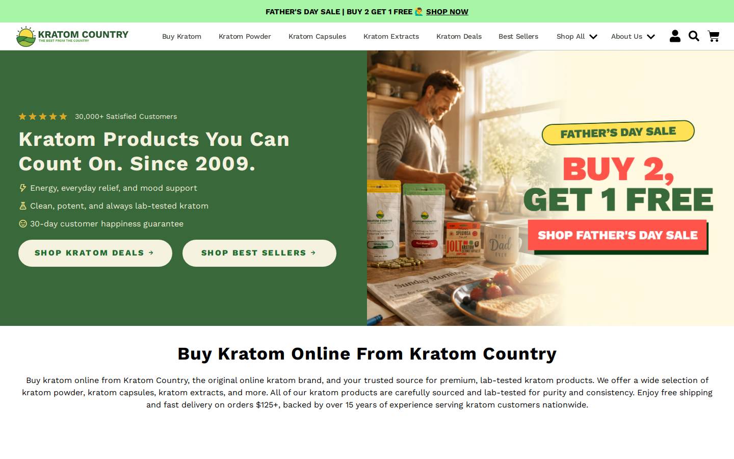 kratomcountry.com homepage screenshot