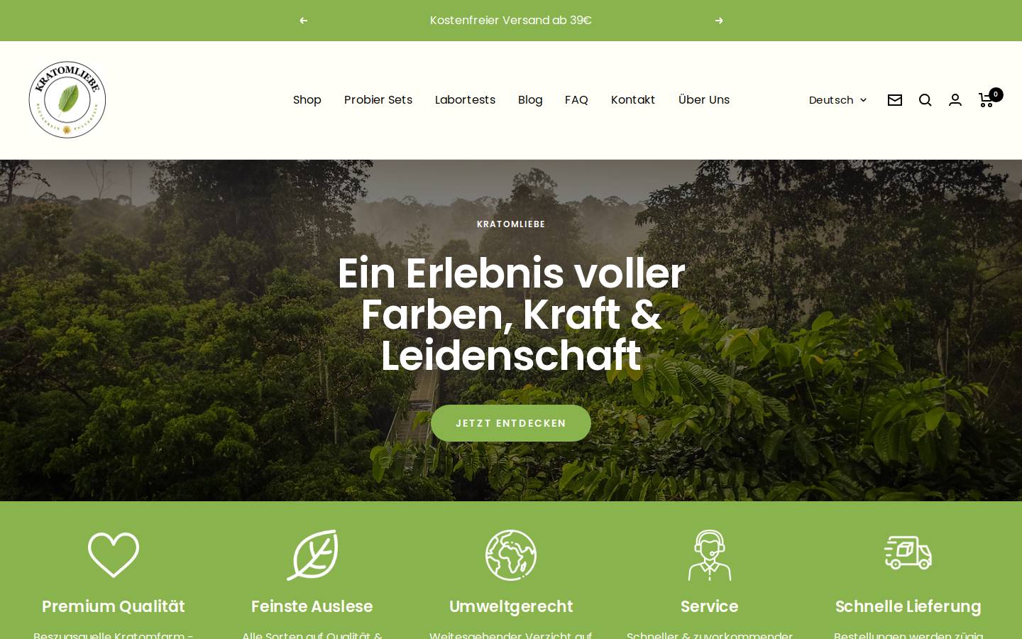kratomliebe.de homepage screenshot