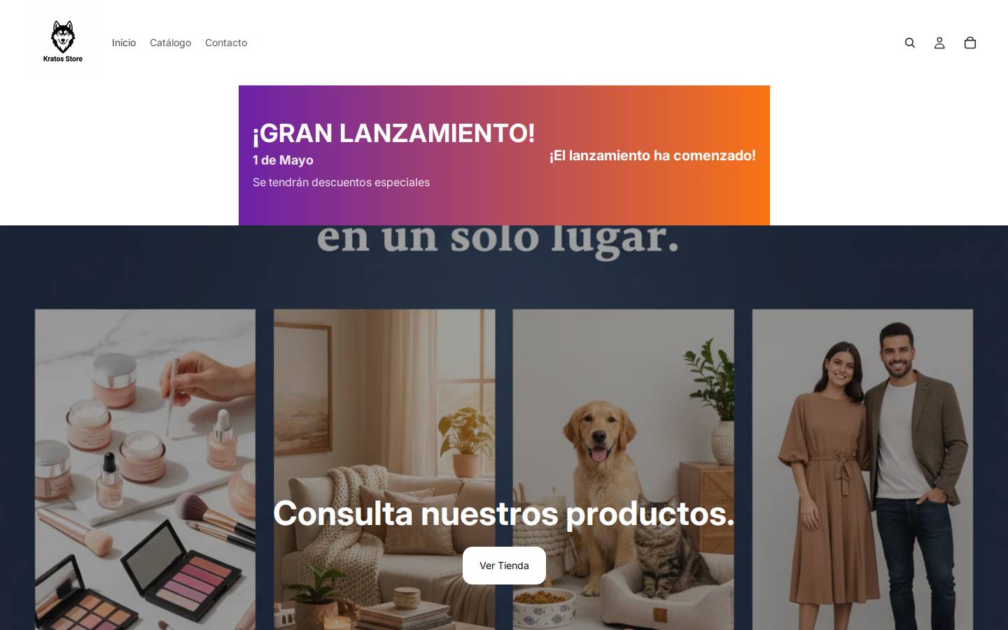 kratosstore.com homepage screenshot
