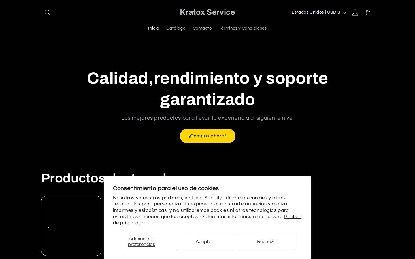 kratoxservice.com homepage screenshot