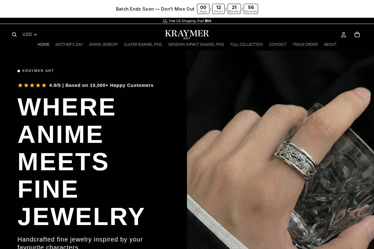 Kraymerart homepage screenshot
