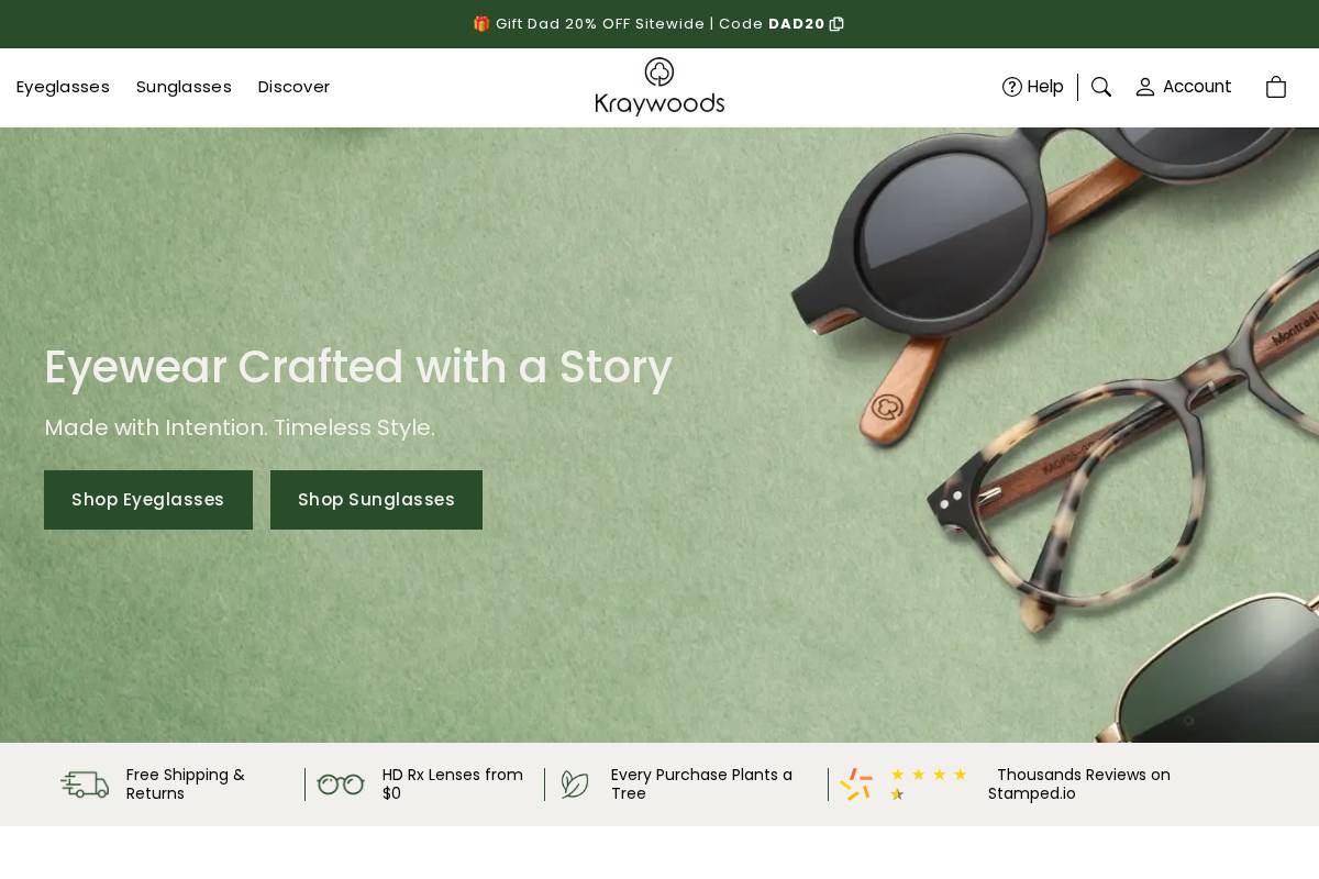 Kraywoods homepage screenshot