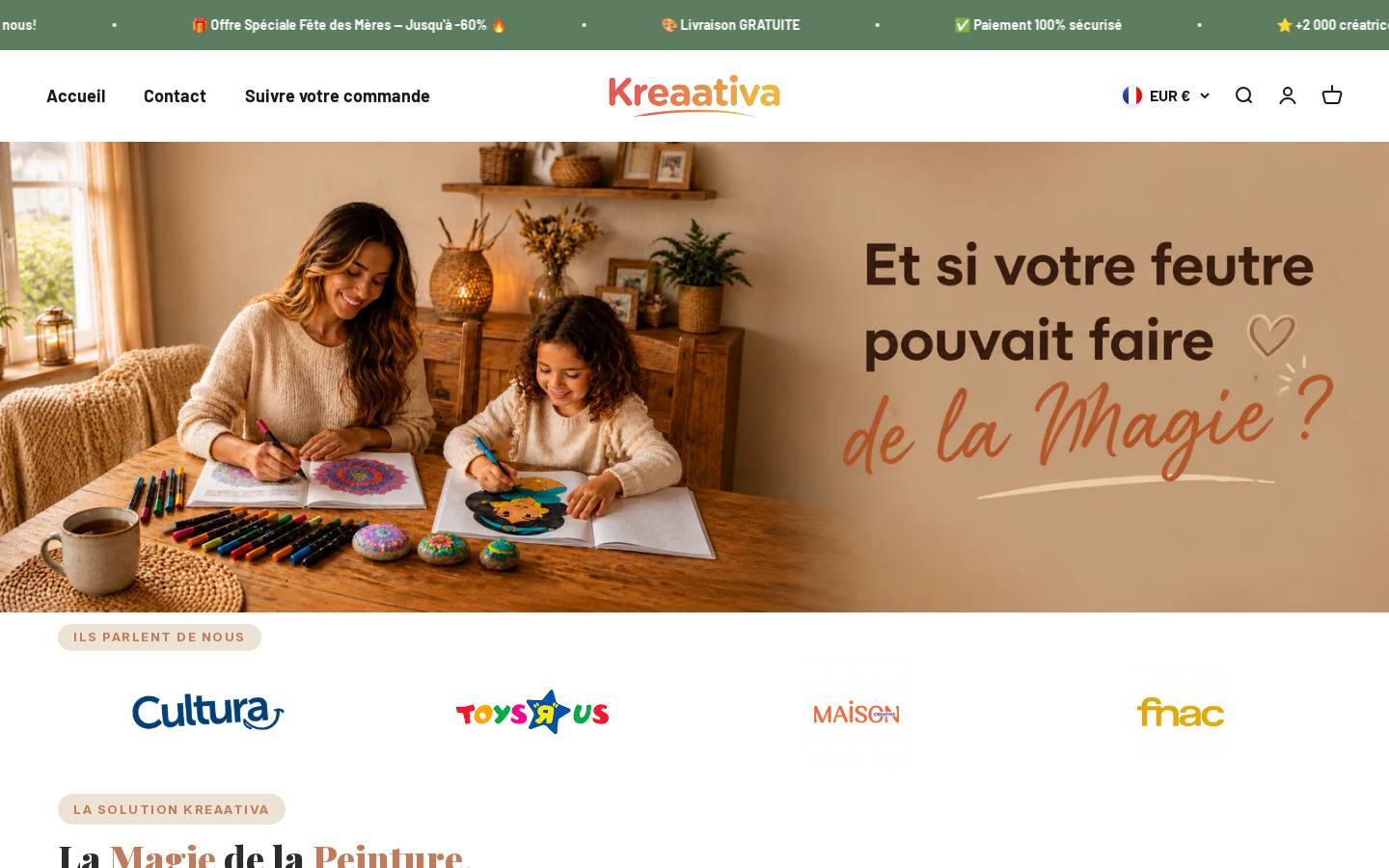 kreaativa.com homepage screenshot