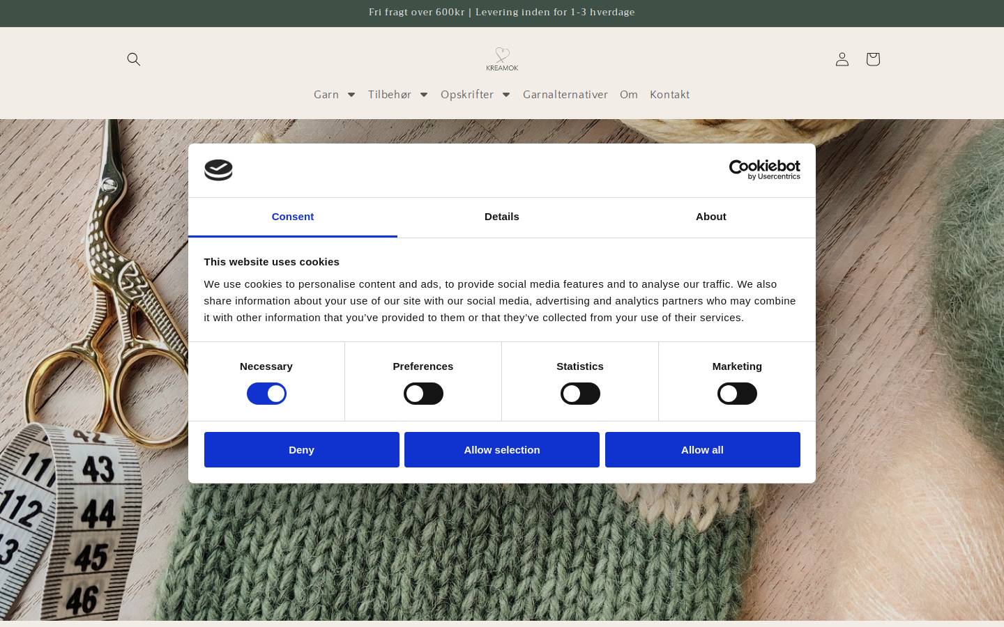 Kreamok homepage screenshot