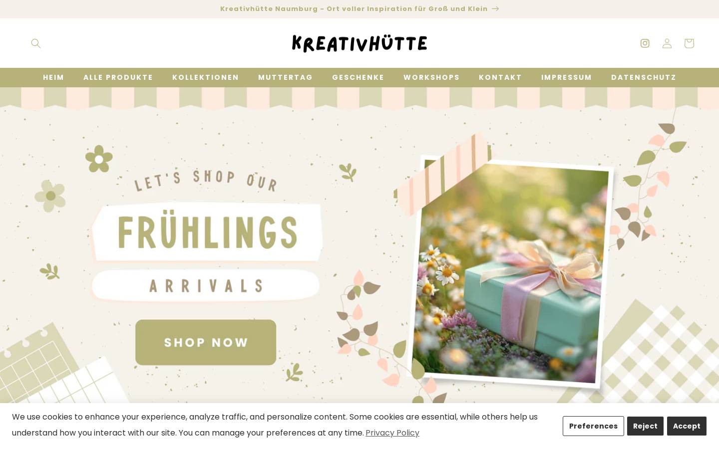 kreativhuettenaumburg.de homepage screenshot