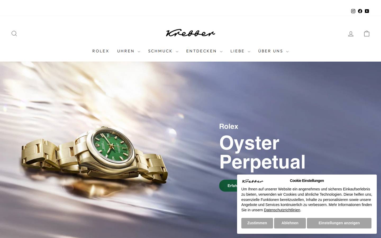 krebber-juwelier.de homepage screenshot