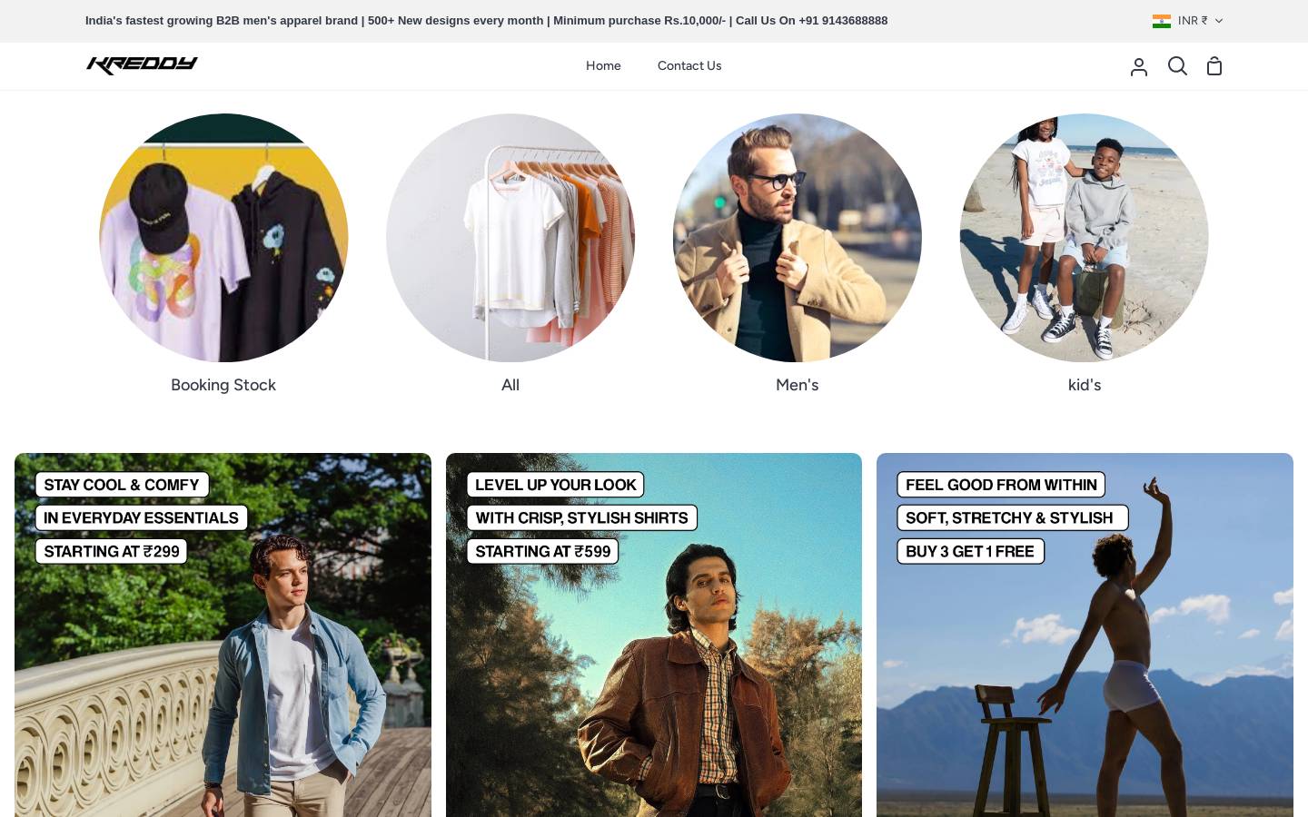 kreddybrands.com homepage screenshot