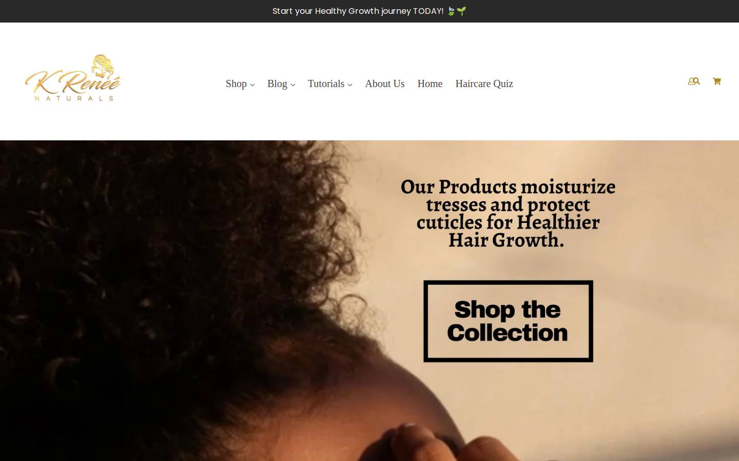kreneenaturals.com homepage screenshot