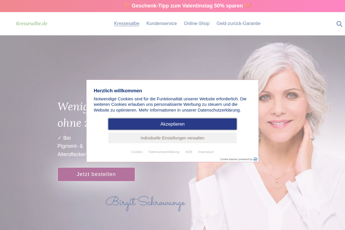 Kressesalbe homepage screenshot