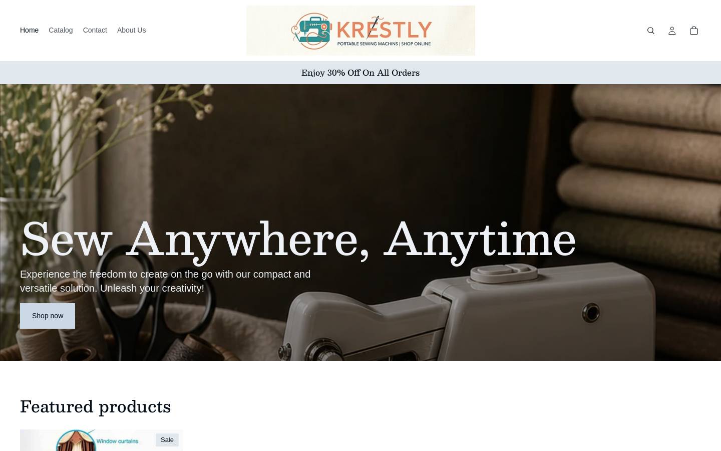 krestly.store homepage screenshot