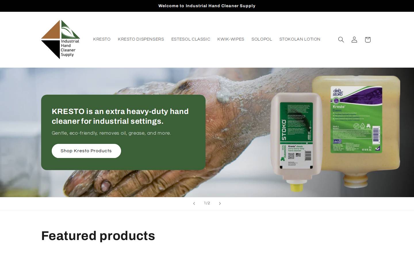 krestohandcleaner.com homepage screenshot